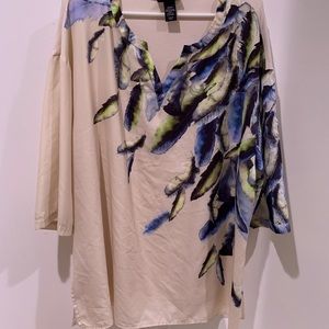 Lane Bryant blouse with feather design 22/24